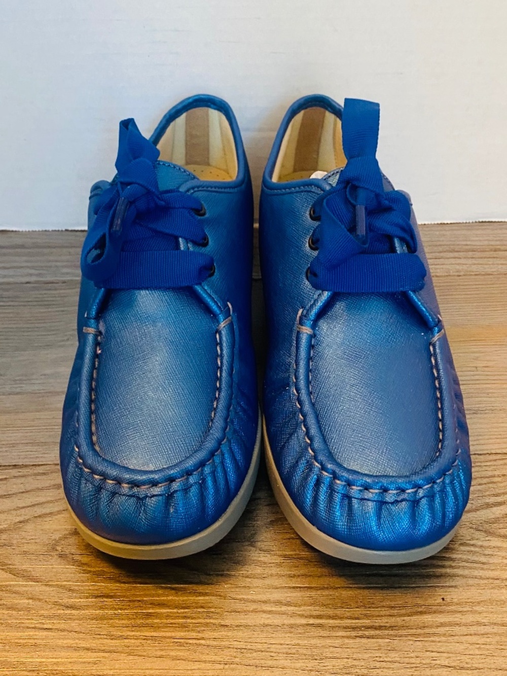 SAS Womens USA Blue Bird Leather Bounce Lace Up Wedges, 10.
